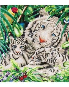White Tiger and Cubs Diamond Dotz: 52x52 cm
