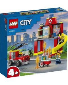 Brandweerkazerne met wagen Lego