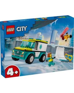 Ambulance en snowboarder Lego
