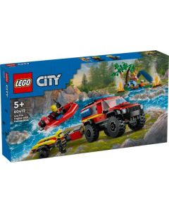 Brandweerauto 4x4 met reddingsboot Lego