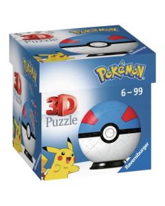 Puzzel great Pokeball Pokemon 3d: 54 stukjes 